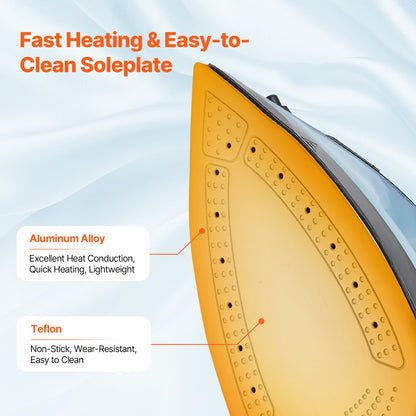 Dampfbügeleisen 1600W Bügeleisen für Kleidung Automatische Abschaltung Selbstreinigung zum Bügeln