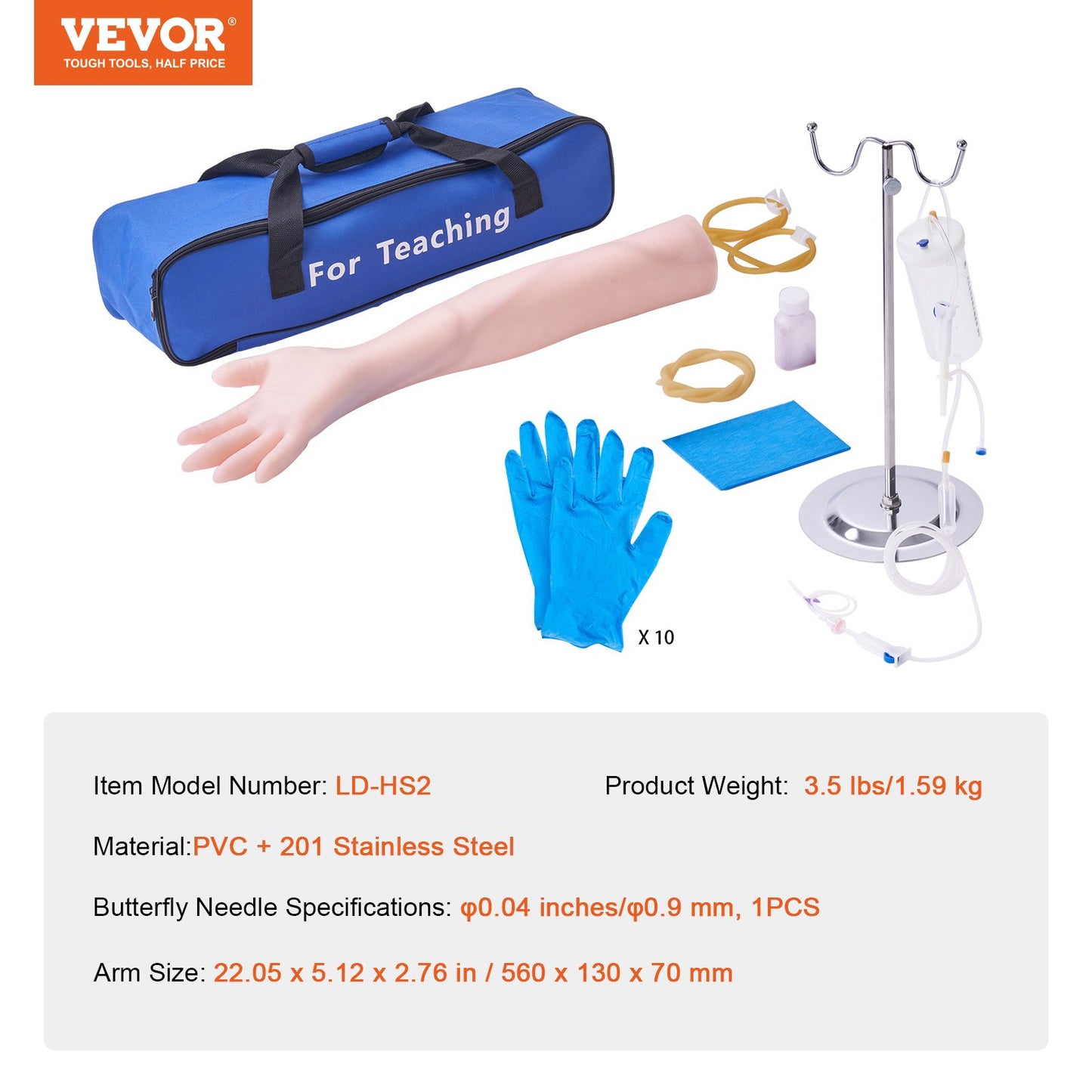 Phlebotomy Practice Kit, IV Venipuncture Intravenous Training Kit, High Simulation IV Practice Arm Kit with Carrying Case, Practice and Perfect IV Skills, for Students Nurses and Professionals