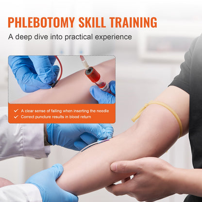 Phlebotomy Practice Kit, IV Venipuncture Intravenous Training Kit, High Simulation IV Practice Arm Kit with Carrying Case, Practice and Perfect IV Skills, for Students Nurses and Professionals