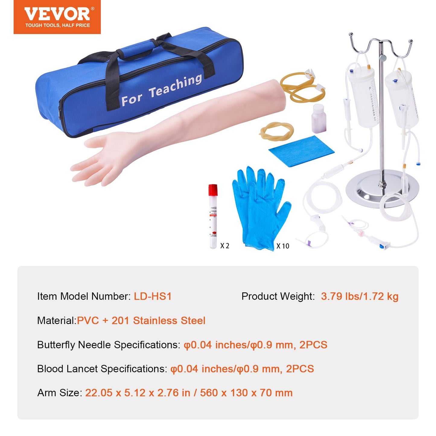 Phlebotomy Practice Kit, IV Venipuncture Intravenous Training Kit, High Simulation IV Practice Arm Kit with Carrying Case, Practice and Perfect IV Skills, for Students Nurses and Professionals