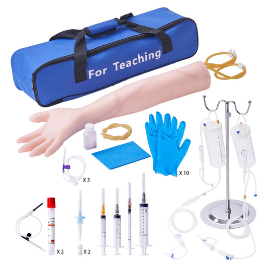Phlebotomy Practice Kit, IV Venipuncture Intravenous Training Kit, High Simulation IV Practice Arm Kit with Carrying Case, Practice and Perfect IV Skills, for Students Nurses and Professionals