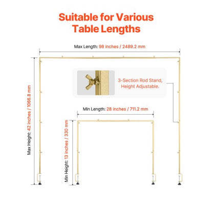 Tischstativ mit Klemmen 28"-98" L Verstellbares Tischstativ mit Bogen | EU