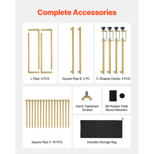 2-teiliger Ständer für Stangen über dem Tisch mit Klemme, Bogengestell, 61-98 cm, verstellbar | EU