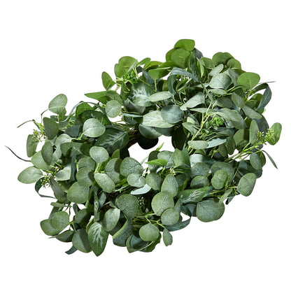 Artificial decorative wreath 26 in green eucalyptus leaves all year round