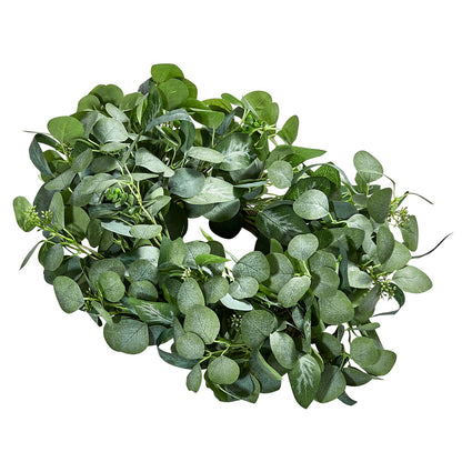 Artificial decorative wreath 26 in green eucalyptus leaves all year round