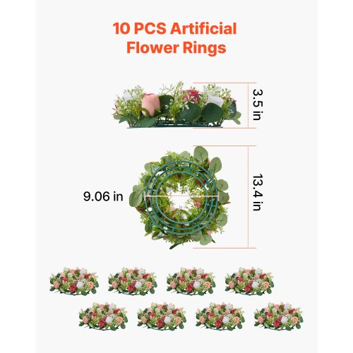 Artificial Rose Wreaths for Wedding Arrangements Centerpiece 10 PCS | EU