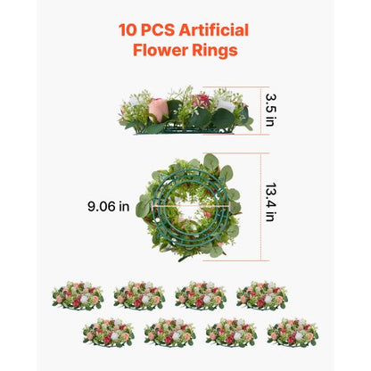 Artificial Rose Wreaths for Wedding Arrangements Centerpiece 10 PCS | EU