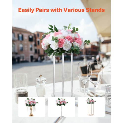 Blumenkugeln für Hochzeitstischdekoration Blumenstrauß Rosa + Weiß 10 Stück | EU