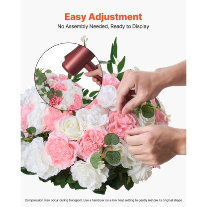 Blumenkugeln für Hochzeitstischdekoration Blumenstrauß Rosa + Weiß 10 Stück | EU