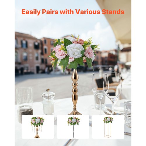 Blombollar för bröllopsbordsdekorationer 23 cm blombukett rosa + vit |  EU