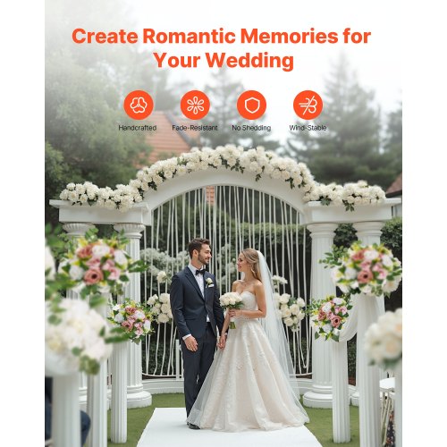 Blombollar för bröllopsbordsdekorationer 23 cm blombukett rosa + vit |  EU