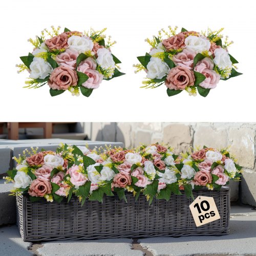 Blombollar för bröllopsbordsdekorationer 23 cm blombukett rosa + vit |  EU