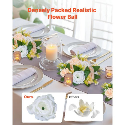 Blumenkugeln für Hochzeitstischdekorationen Künstlicher Blumenstrauß Champagner 10 Stück | EU