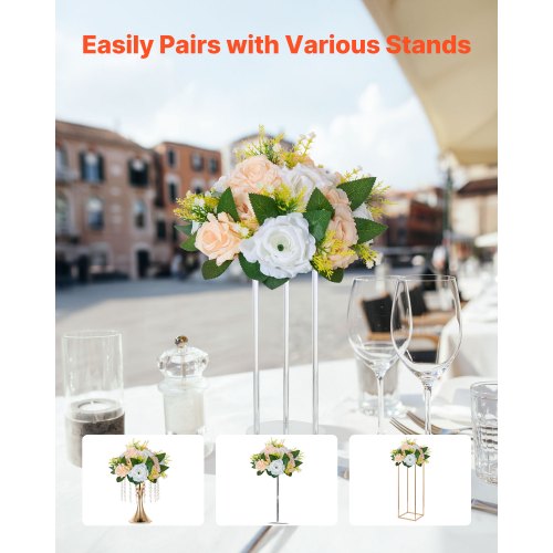 Blumenkugeln für Hochzeitstischdekorationen Künstlicher Blumenstrauß Champagner 10 Stück | EU