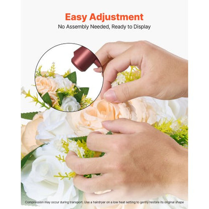 Blumenkugeln für Hochzeitstischdekorationen Künstlicher Blumenstrauß Champagner 10 Stück | EU