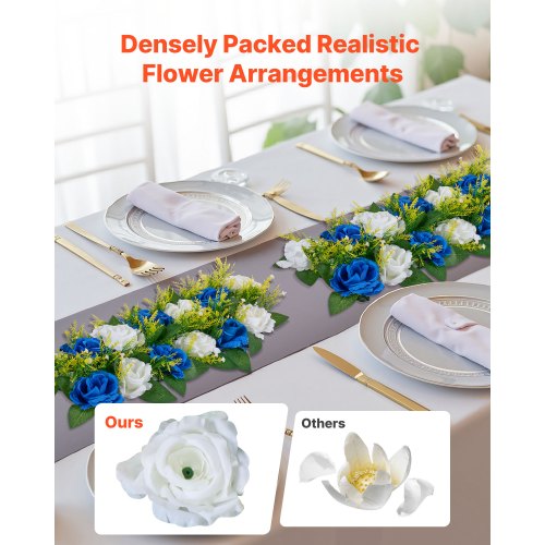 Flower balls for wedding table decorations Artificial flower bouquet Blue+White 10 pcs | EU