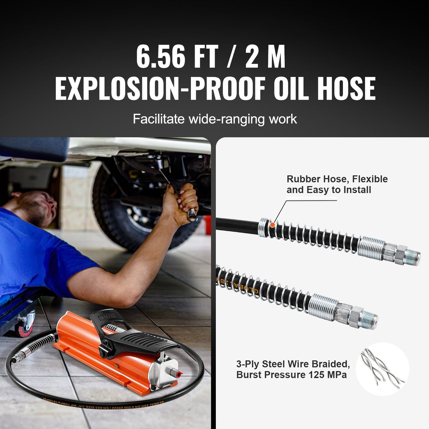 Lufthydraulische Luftpumpe, luftbetriebene Fußpumpe, 10.000 PSI, Rahmenmaschinenpumpe