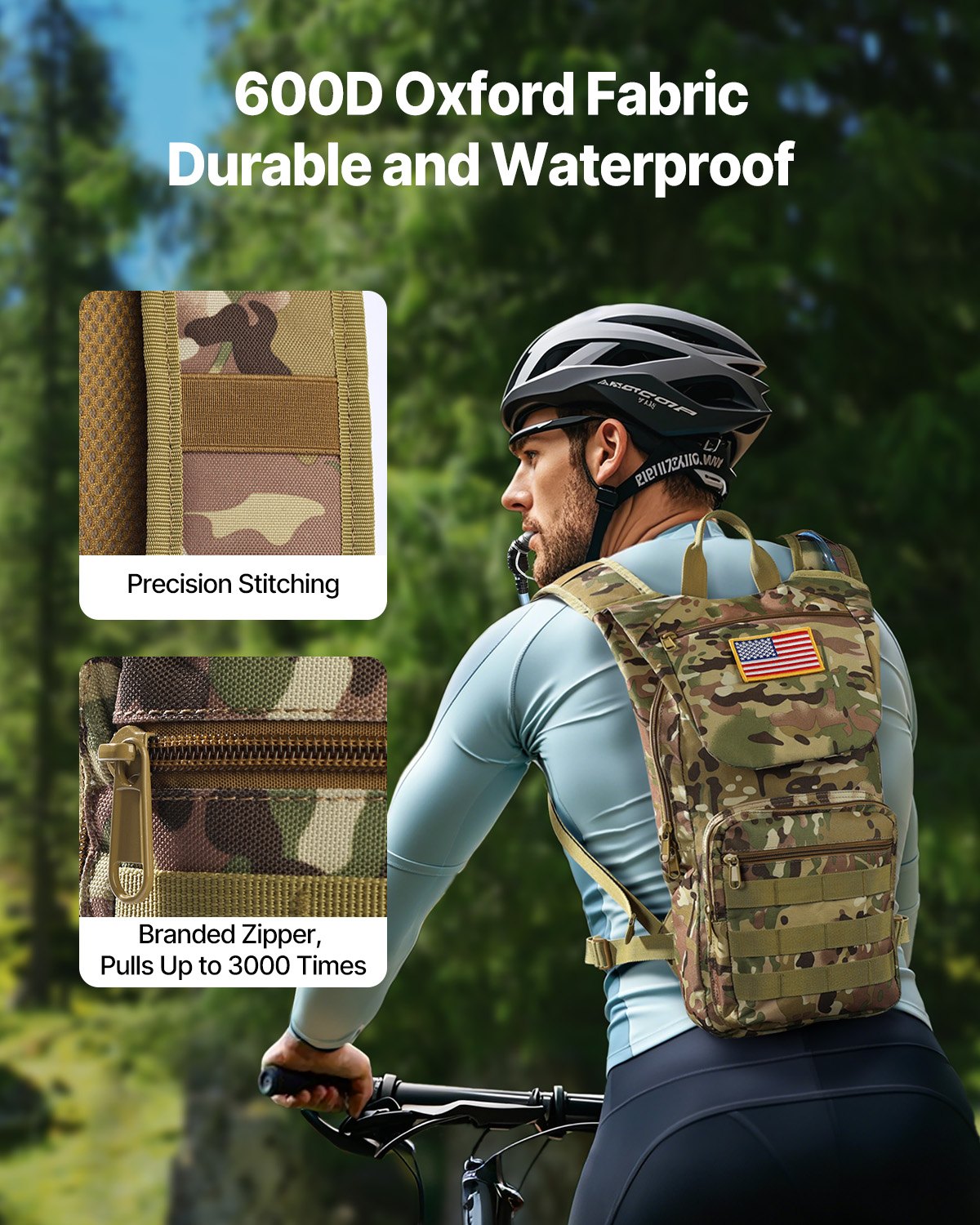 Tactical Molle Hydration Pack Ryggsäck 3L TPU Water Bladder Cykling Vandring