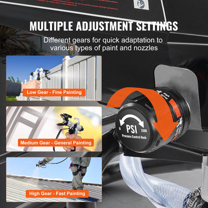 Stand-Airless-Farbspritzgerät, 950 W, 3000 PSI, hocheffizientes elektrisches Hochdruckspritzgerät, feiner und gleichmäßiger Maleffekt, Hand-Farbspritzgeräte für Heimdekoration und Außenmöbel und Zäune