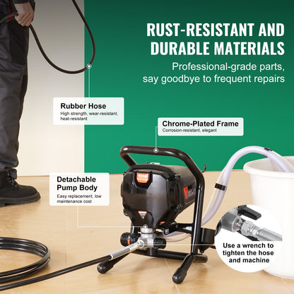 Stand Airless Paint Sprayer, 3000PSI 750W Efficient Electric Airless Sprayer,for Home Interior and Exterior Furniture and Fences, Handheld Paint Sprayers, Fine and Even Painting Effect