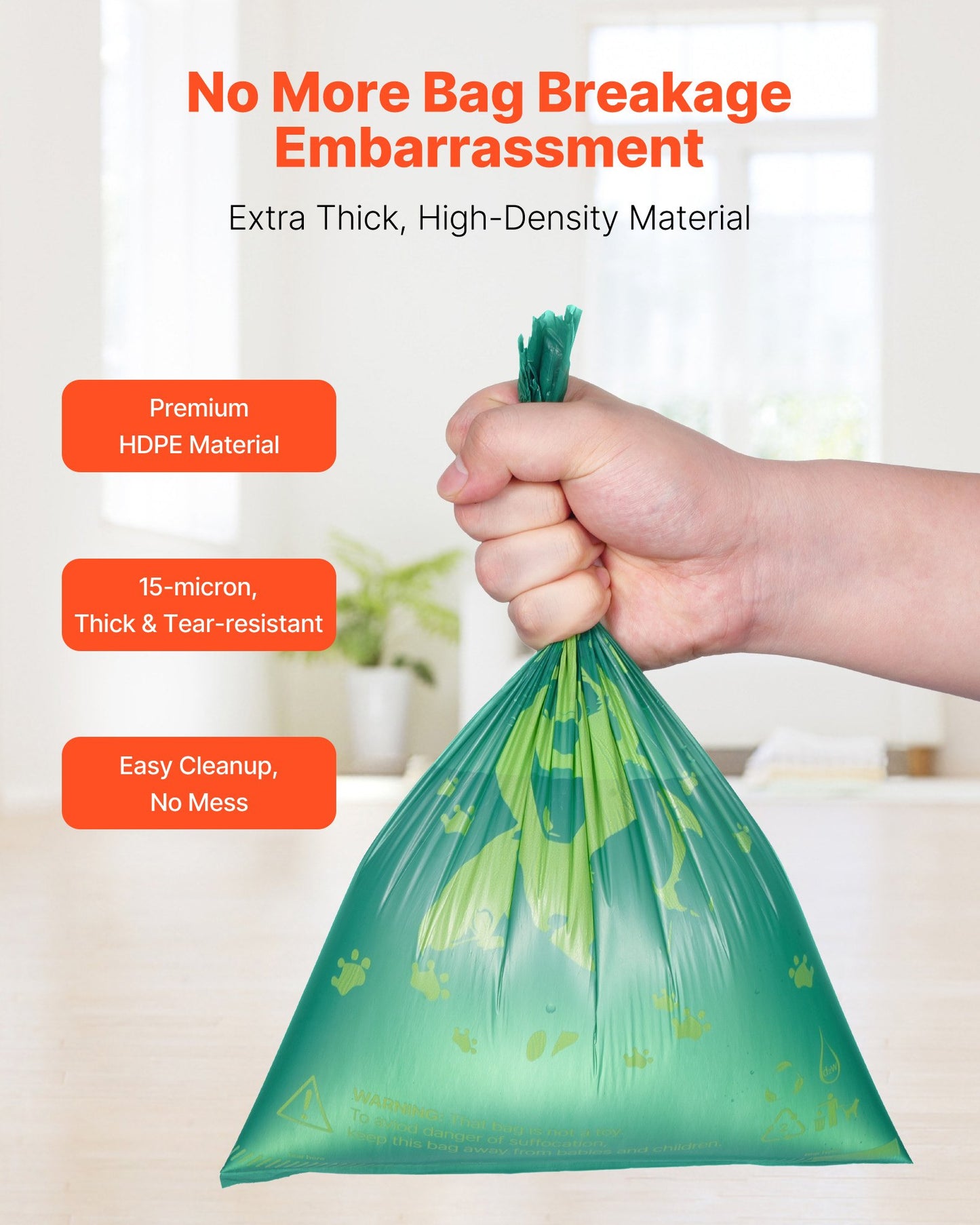 Dog Poop Bags, 270 Counts 13 x 9 in, Sturdy & Thick Pet Waste Bags, Biodegradable HDPE Waste Bag Refill Rolls, Leak-Proof Unscented Trash Bag for Doggie Cat Pet, Dispenser Not Included