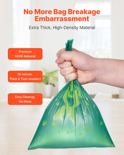 Dog Poop Bags, 270 Counts 13 x 9 in, Sturdy & Thick Pet Waste Bags, Biodegradable HDPE Waste Bag Refill Rolls, Leak-Proof Unscented Trash Bag for Doggie Cat Pet, Dispenser Not Included