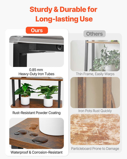 Plant Stand Indoor with Grow Lights, 62 in Tall 8-Tier Lighted Plant Shelf, Metal Corner Plants Holder, 3 Timer & 10 Brightness, Tree-Shaped Flower Display Rack for Living Room Balcony Decor