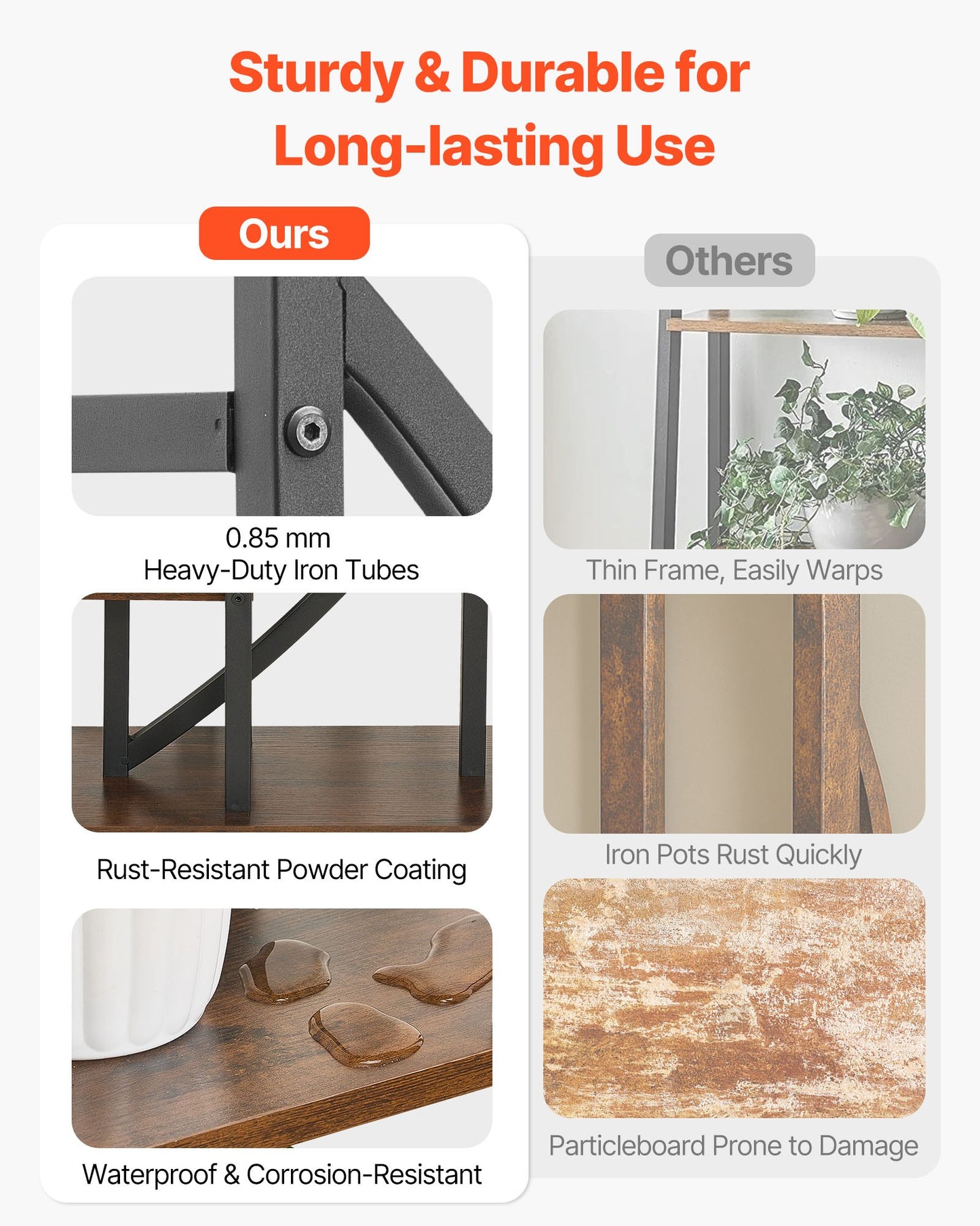 Plant Stand Indoor with Grow Lights, 63 in Tall 6-Tiered Lighted Plant Shelf, 2 Pack Metal Corner Plants Holder, 3 Timer & 10 Brightness, Half-Moon Shaped Flower Display Rack for Living Room