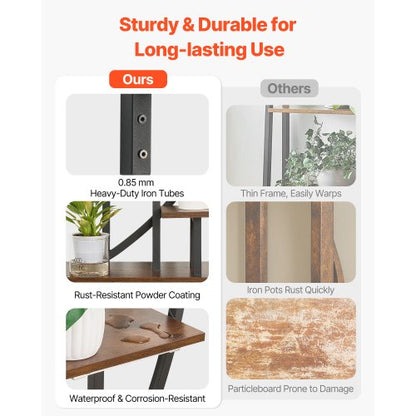 Växtställ för inomhusbruk med odlingslampor, 166,5 cm högt, 7-våningars upplyst växthylla, 2-pack metallhörnhållare för växter, 3 timers och 10 ljusstyrkor, halvmåneformat blomställ för vardagsrum |  EU