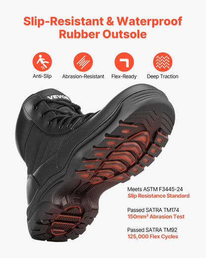 Men's Military Tactical Boots, 6 inch Combat Hiking Work Boots, Lightweight & Breathable & Sturdy Mens Motorcycle Interceptor Trooper Boot, for Outdoor Security Mountaineering, US Size 10.5