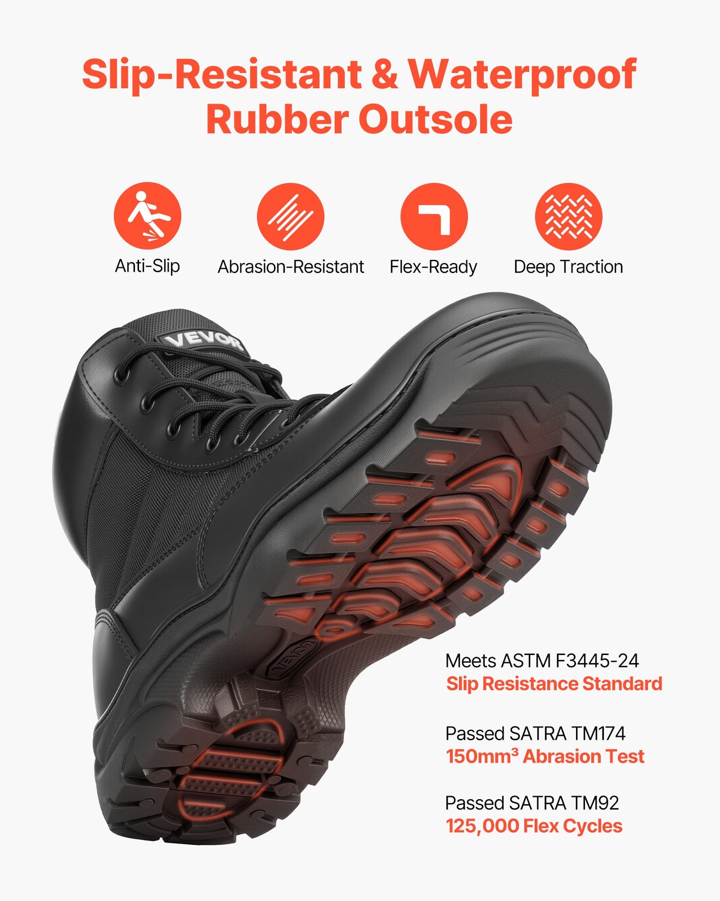 Men's Military Tactical Boots, 6 inch Combat Hiking Work Boots, Lightweight & Breathable & Sturdy Mens Motorcycle Interceptor Trooper Boot, for Outdoor Security Mountaineering, US Size 9