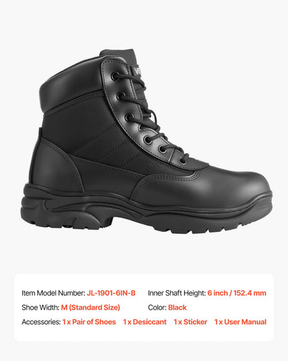 Men's Military Tactical Boots, 6 inch Combat Hiking Work Boots, Lightweight & Breathable & Sturdy Mens Motorcycle Interceptor Trooper Boot, for Outdoor Security Mountaineering, US Size 9