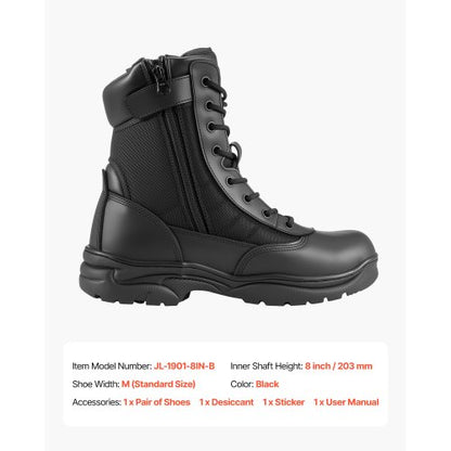 Herr Militär Taktiska Stövlar 203 mm Andningsbara Sidodragkedjor UK Storlek 10