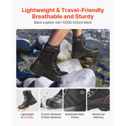 Herr Militär Taktisk Stövel 203 mm Andningsbar Sidodragkedja UK Storlek 8.5