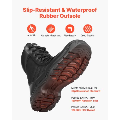 Herr Militär Taktisk Stövel 203 mm Andningsbar Sidodragkedja UK Storlek 8.5