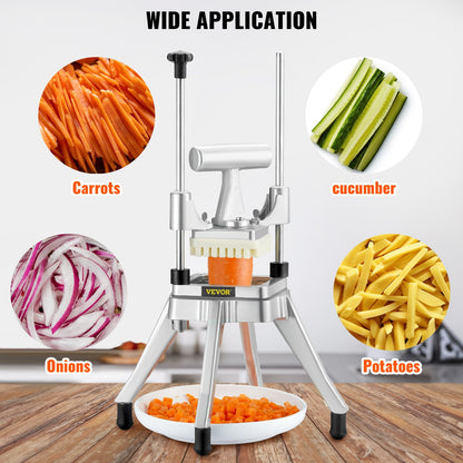 Commercial Vegetable Chopper 1/4" Blade Heavy Duty Professional Food Dicer Kattex French Fry Cutter Onion Slicer Stainless Steel for Tomato Pepper Potato Mushroom