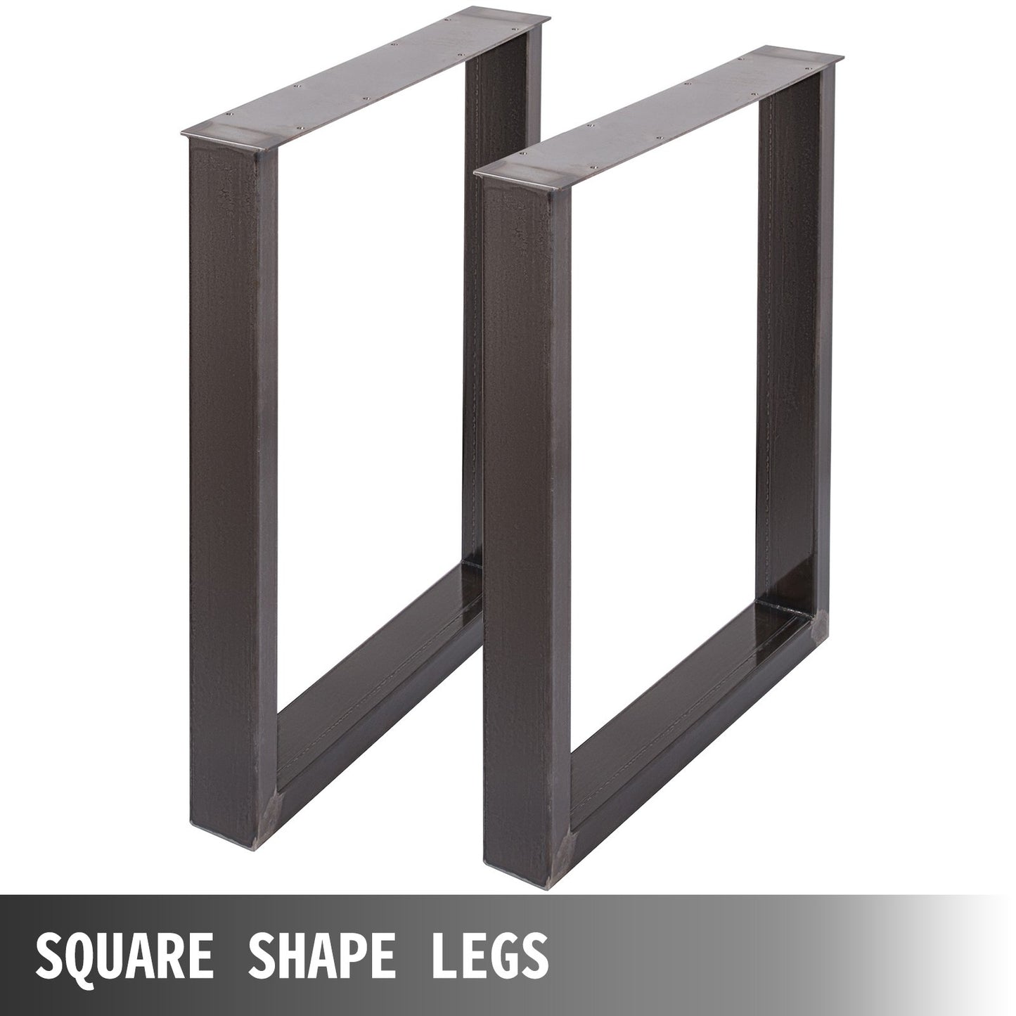 Set of 2 Steel Table Legs, 28''Height 23''Wide Dining Table Legs, Heavy Duty 3.1" Square Box Section Square Table Legs, 28x23x3.1 Inch Black Industrial Country Style Metal Dining L