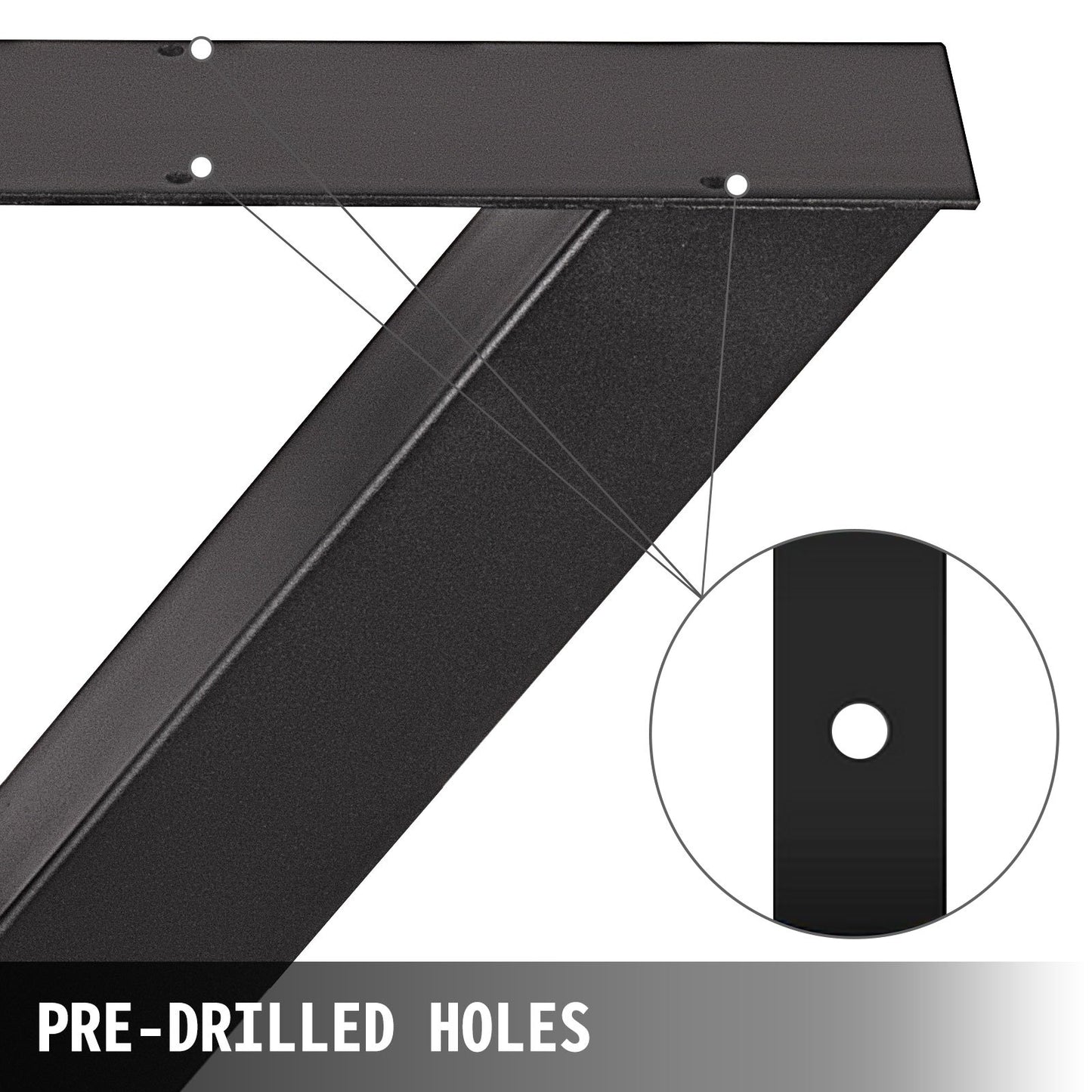 Set of 2 Steel Table Legs, 28\'\'Height 31\'\'Wide Dining Table Legs, Heavy Duty 3.1\" Square Box Section X Frame Table Legs, 28x31x3.1 Inch Black Color Industrial Country Style Metal Dining Leg