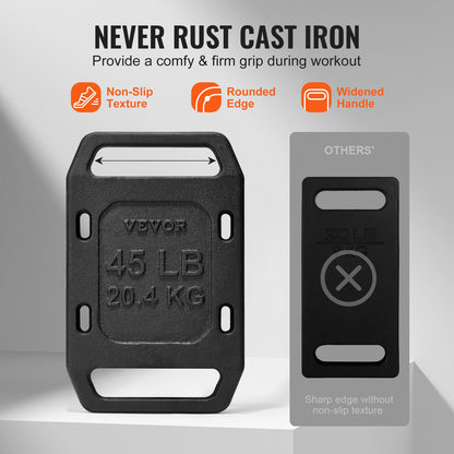 Rucking-Gewichte aus Gusseisen für Rucking-Gewichtsplatten mit Griff, 45 lb, einzeln