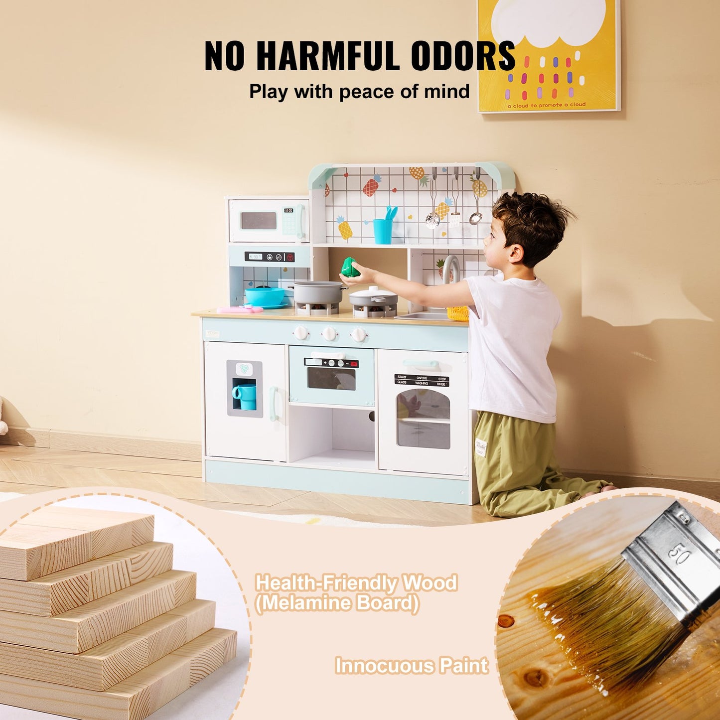 Küchenspielset für Kinder, zum Vortäuschen von Kochspielzeug, 24-teiliges Zubehör, Weiß