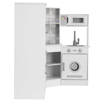 Küchenspielset für Kinder, zum Kochen, Spielzeug, 24-teilig, Zubehör, Weiß