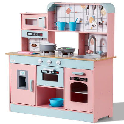 Küchenspielset für Kinder, Spielzeug zum Kochen, 24-teiliges Zubehör, Rosa
