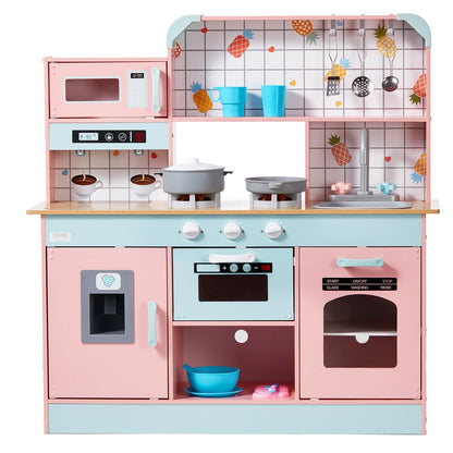 Küchenspielset für Kinder, Spielzeug zum Kochen, 24-teiliges Zubehör, Rosa