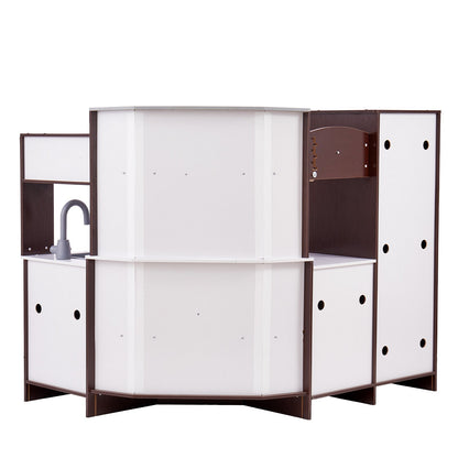 Küchenspielset für Kinder, zum Vortäuschen von Kochspielzeug, 24-teiliges Zubehör, Braun