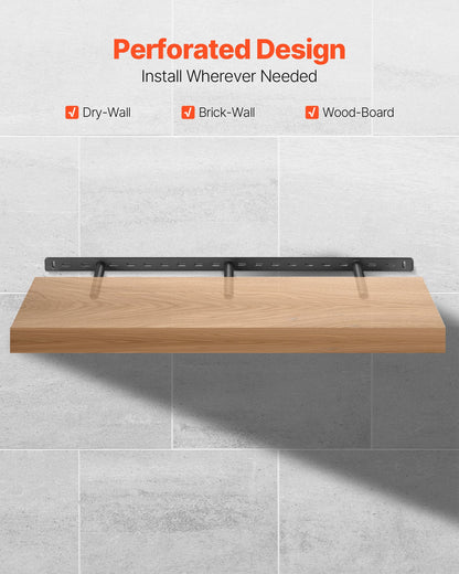 Floating Shelf Bracket 1 Pack, 190 lbs/86 kg Weight Capacity, 34x6.2x1.5 inch / 863.6x157.4x38.1 mm, Heavy Duty Hidden Shelf Brackets Support, Wall Mounting Invisible Floating Shelves Bracket