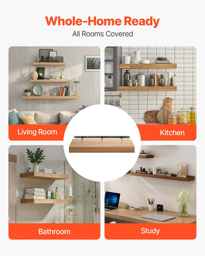 Floating Shelf Bracket 1 Pack, 190 lbs/86 kg Weight Capacity, 34x6.2x1.5 inch / 863.6x157.4x38.1 mm, Heavy Duty Hidden Shelf Brackets Support, Wall Mounting Invisible Floating Shelves Bracket