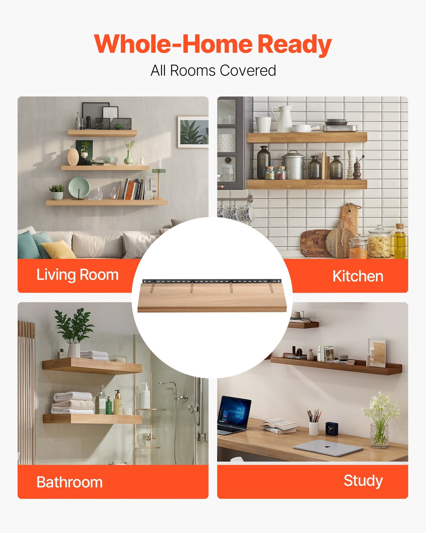 Floating Shelf Bracket 1 Pack, 230 lbs/104 kg Weight Capacity, 43x6.2x1.5 inch / 1092.2x157.4x38.1 mm, Heavy Duty Hidden Shelf Brackets Support, Wall Mounting Invisible Floating Shelves Bracket