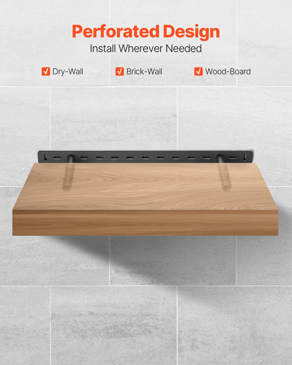 Floating Shelf Brackets 2 Pcs, 150 lbs/68 kg Weight Capacity, 22x6.2x1.5 inch / 558.4x157.4x38.1 mm, Heavy Duty Hidden Shelf Brackets Support, Wall Mounting Invisible Floating Shelves Bracket