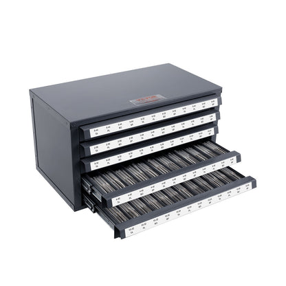 Wasserhahnspenderschrank, Wasserhahn-Organizerschrank mit fünf Schubladen für #2-56-#12-28 Wasserhahnspender-Organizerschrank aus Stahl mit Etiketten, stapelbarer Wasserhahnschrank mit 60 Fächern zur Aufbewahrung von Wasserhähnen