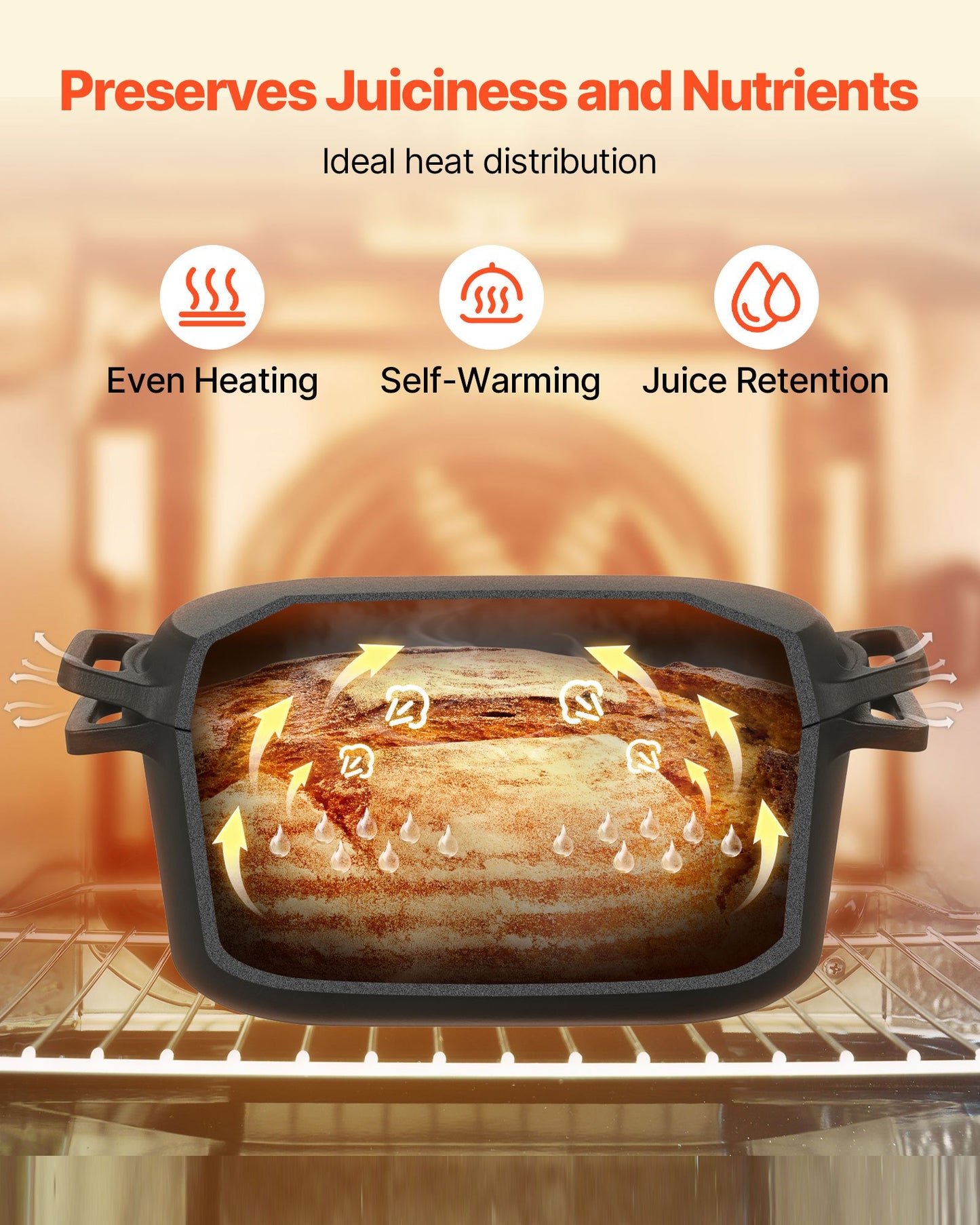 Enameled Cast Iron Dutch Oven, 3.5 Quart Pot with Lid and Dual Handles, Heavy-Duty Durable Cookware Pan, Oven Induction Compatible up to 500℉, for Braising, Stews, Roasting, Bread Baking, Black